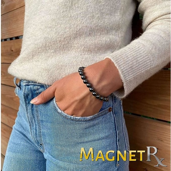 Hæmatit Magnetisk Armbånd - Bead Magnetic Hæmatit Armbånd