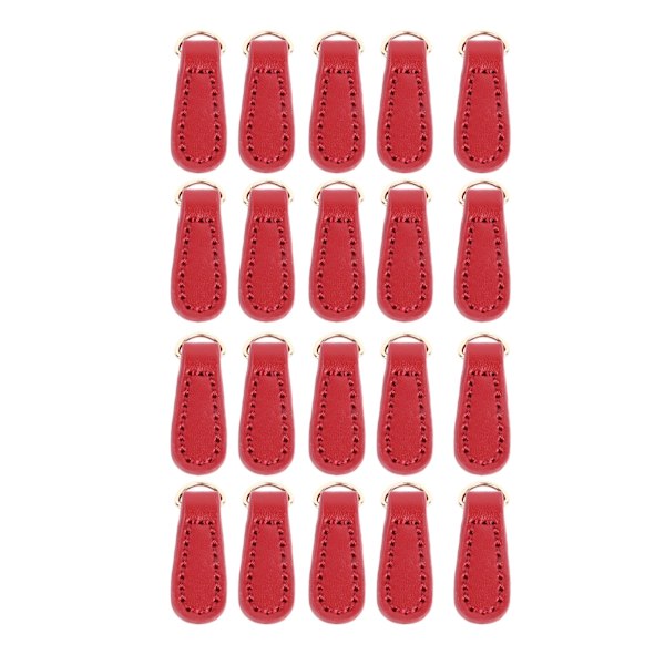 20-pack äkta läder blixtlåsdragare - Ersättningsmärken och tillbehör 20pcs Red