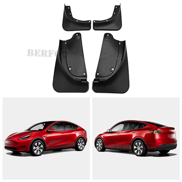 Stänkskydd Mud Flaps Stänkskärmar Fram Bakre Skärmskydd För Tesla Model Y 2021-2024 Större Utgåva