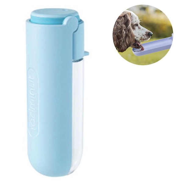 Portable Dog Water Bottle collapsible Travel Water Bowl blue