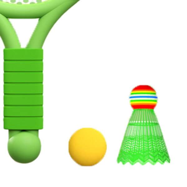 Kevyt lasten sulkapallomailasetti – Hauska sisä- ja ulkolelu pojille ja tytöille 3-7 vuotiaille – Vihreä karhu -kuvio Green