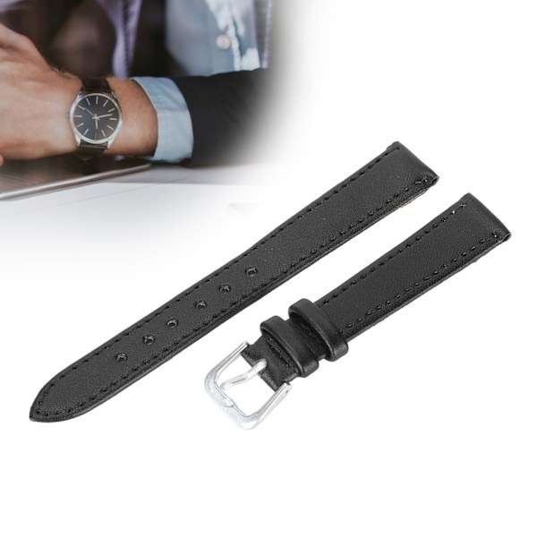 Yleinen 22 mm PU-nahkainen soljellinen rannekellohihna, korvaava hihnavaruste 22mm Black