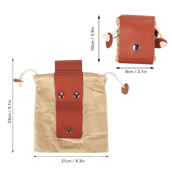 Khaki Foraging Taske - Stor Kapacitet, Holdbar Canvas & PU Læder, Vandafvisende Frugtplukke Taske til Blomster- og Svampeindsamling Khaki