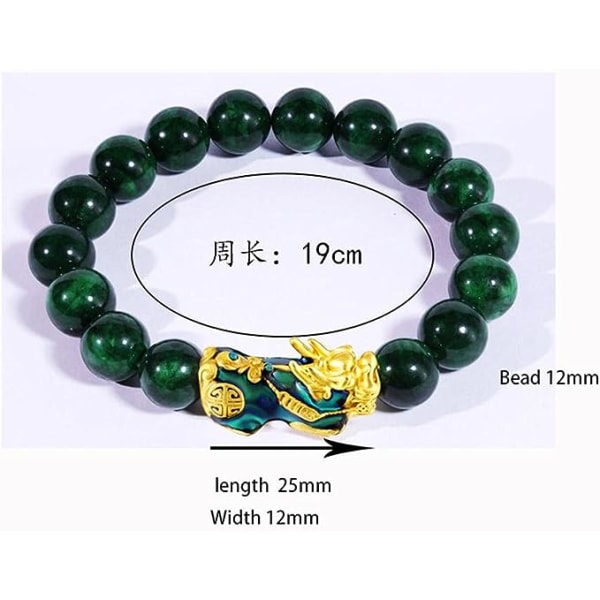 Pixiu Feng Shui Håndpoleret Temperaturændring Elastisk armbånd unisex