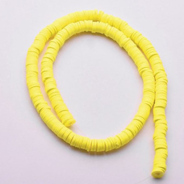 Gule Polymer Clay Flat Beads for DIY Smykkeskaping - Skive Beads for Halskjeder, Armbånd og Ørepynt