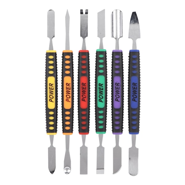 6-Piece Dual-Head Metal Crowbar Prying Repair Tool Kit for Mobile Phone - Colorful Options