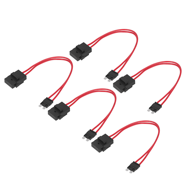 5-pak Mini Sikringsholder Stik - 20A 16AWG Trådforlænger med 5 Sikringer, ACT M 19,1 mm