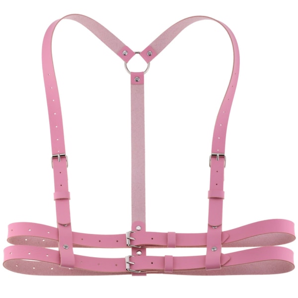 Læder Body Sele Rem Bælter Smykker Gothic Accessories Pink