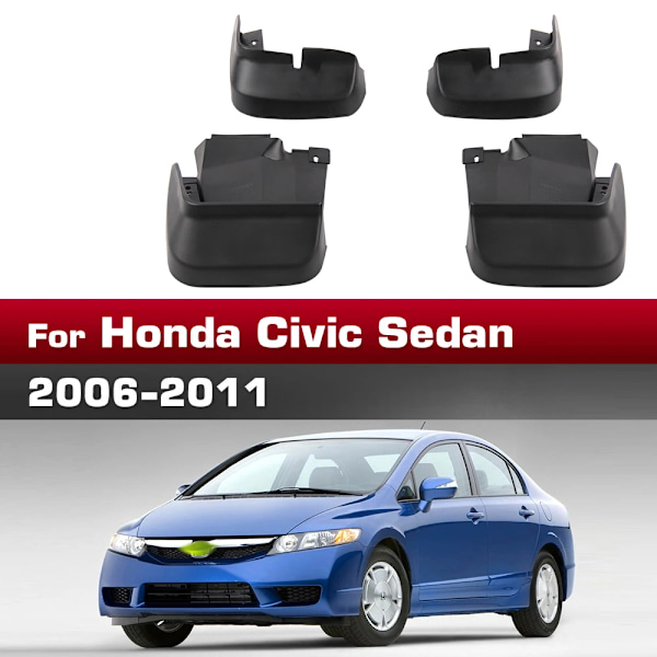 För Honda Civic 2006 2007 2008 2009 2010 2011 Stänkskärm 4st/set Skydd Stänklapp Stänkskydd Biltillbehör