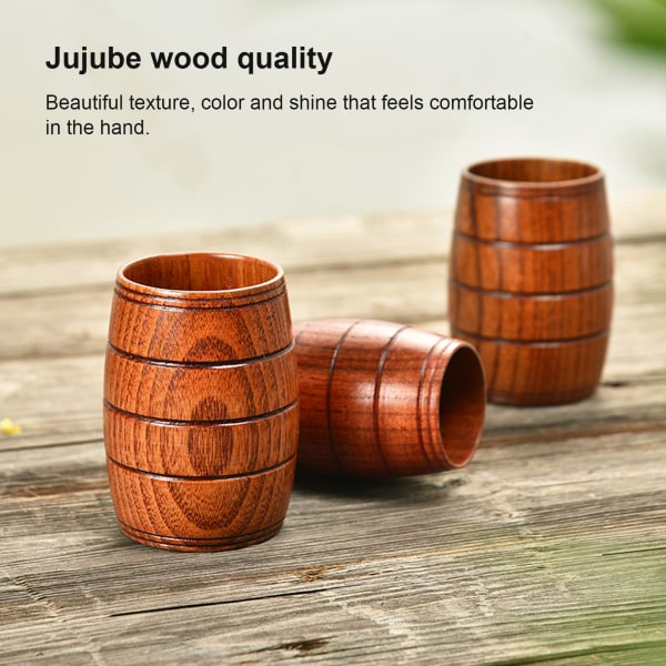 Jujube Träkopp - Träölmugge & Tekopp för Hemmet eller Restaurang - 190ml / 6.7oz Behållare för Varma Drycker