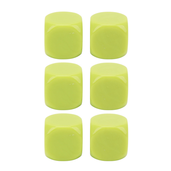 6-osainen suuri pyöreäkulmainen vedenkestävä noppasetti - hapettumisenkestävä sileällä pinnalla DIY-projekteihin vihreänä 6Pcs Green