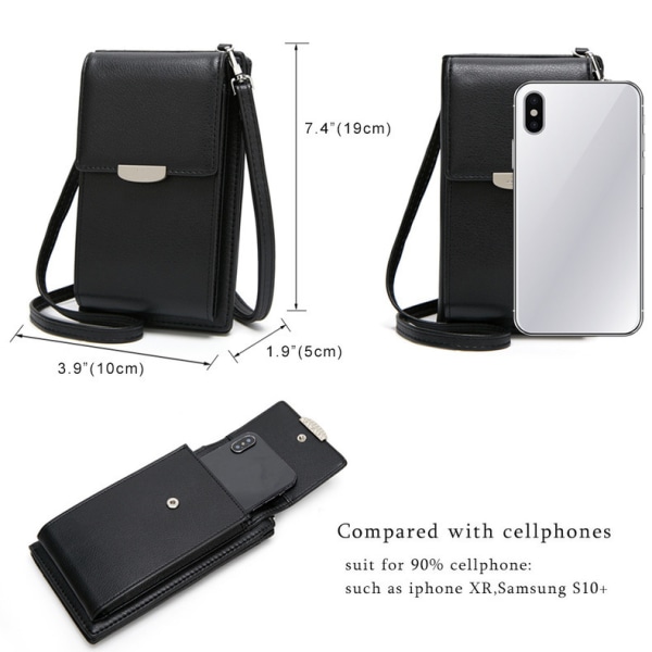 Kvinnors Crossbody Telefonväska Läder Mynt Mobiltelefon Plånbok Mini Mo