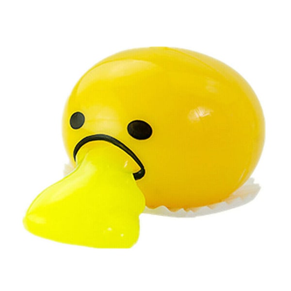 3st Squishy Puking äggula klämboll med gul smuts lindra stress relief gul yellow