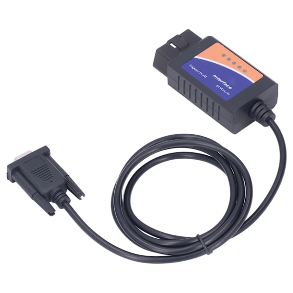 ELM327 DB9 Honkontakt Diagnostiskt Verktyg med LED-indikatorlampa för DOS och Windows (inkluderar CD)