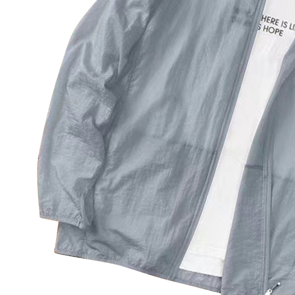 Miesten Kevyt UV-Suojajakku - Hengittävä Pitkähihainen Auringonsuojainen Viilentävä Huppari Kesäkalastukseen, Vaellukseen ja Treeniin - Hopeaharmaa XL XL Gray