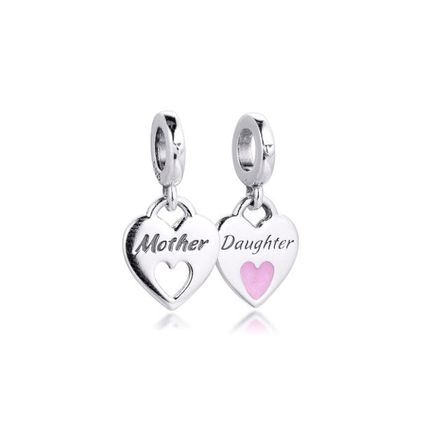 Armband Double Heart Split Dingle Charms 925 Sterling