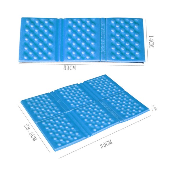 Bærbar Foldbar Skum Pude - Bikube Design, 6-Fold Måtte til Vandreture - Blå, 15.4 x 11.2 x 0.4 tommer Blue