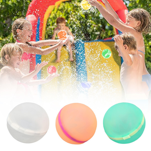 3st magnetiska vattenbollar Återanvändbara silikon självtätande vattenballongleksak för barn utomhusspel 3Pcs