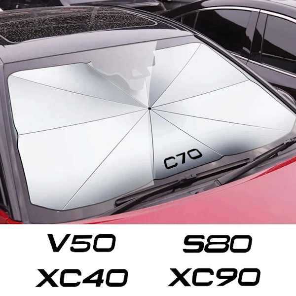 Bil Främre Solskydd Bil Vindruta Solskydd Paraply För Volvo XC90 XC60 C30 T6 S60 C70 XC40 V40 XC70 V60 V50 S80 S40 AWD V90 S90-För T6