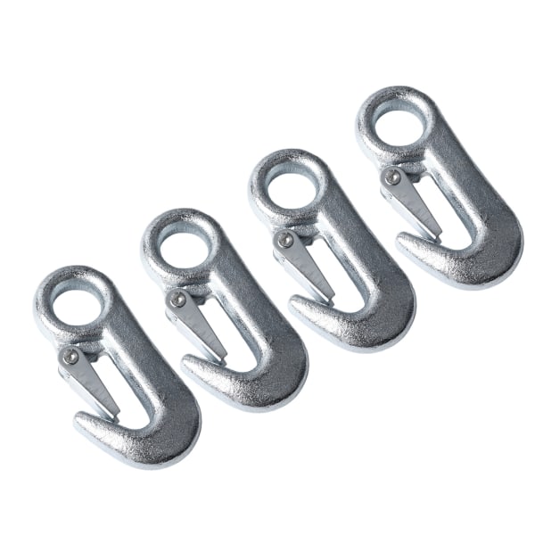 【Lixiang Store】4Pcs Trailer Snap Hook 90mm Iron Tow Hook Safety Chain Hook Hardware with Latch for Industry Marine