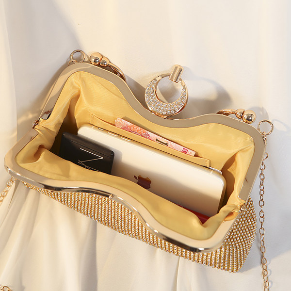 Naisten tekojalokivi yläkahvallinen laukku Vintage Style 3 väriä juhla-iltalaukku häätreffijuhliin gold