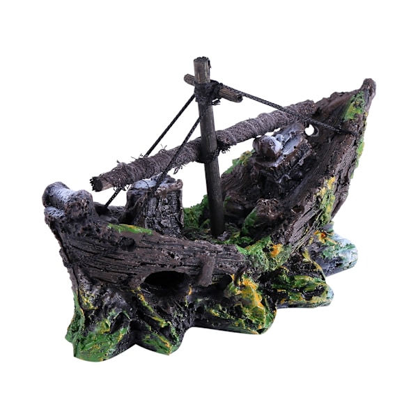 Kunstig Harpiks Båds Ornament til Akvarium Fisketank Landskab Dekoration