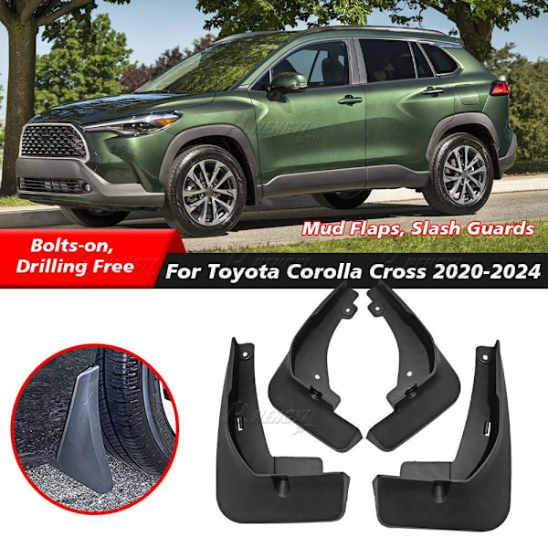 Stänkskydd för Toyota Corolla Cross 2020-2024, lerflärpar, tillbehör