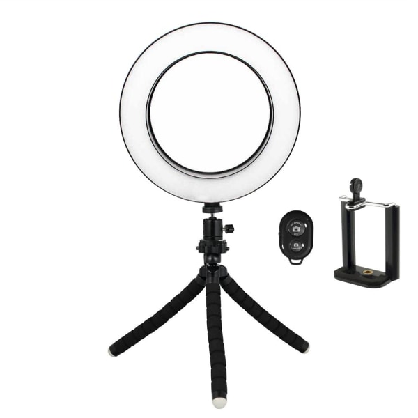 Selfie-lamppu/rengasvalo (16 cm) muokattavalla jalustalla multicolor