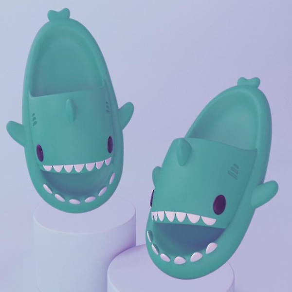Shark Tossut Liukumattomat Suihkutossut Kylpyhuonetossut Pehmeät Kesäsandaalit Tytöille ja Pojille Uusi V Mint Green 40 41