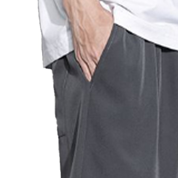 Print atletiska shorts män Casual Ice Silk elastisk midja Träning Basketshorts med ficka XL mörkgrå Dark Grey XL
