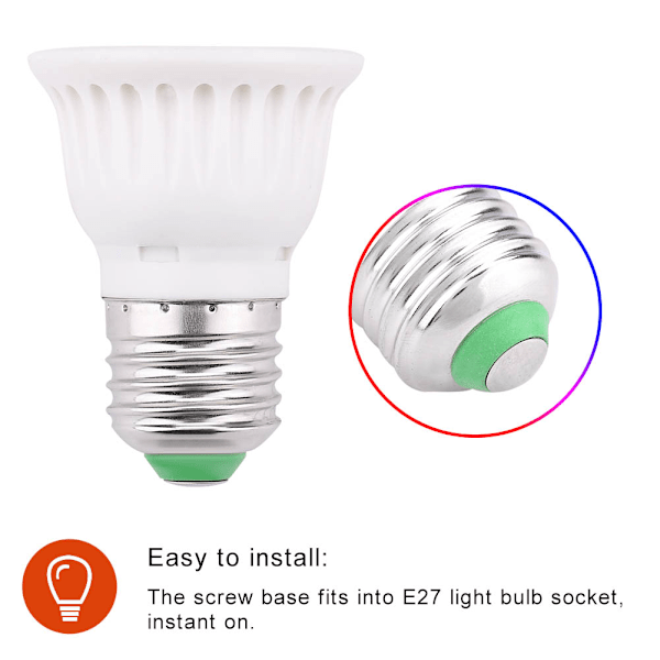 W E27 10-Färgad RGB LED Magisk Glödlampa med 24-Knapps Fjärrkontroll och Minnesfunktion