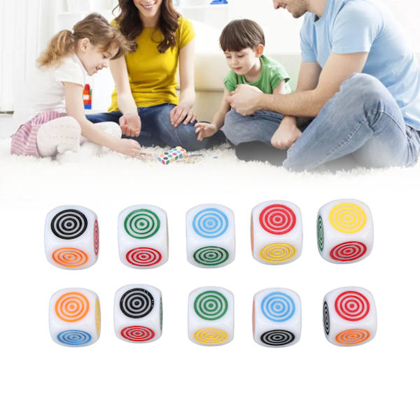 10 stk Lettvekts 6-Siders Spillterninger - Slitesterke Hvite Plastterninger for Brettspill og Terningspill 10Pcs