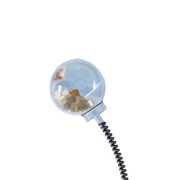 Kattgodisdispenser Leksak med Fjäder Transparent Matbehållare Säker Interaktiv Kattmatare Leksak för Träning Grön Green