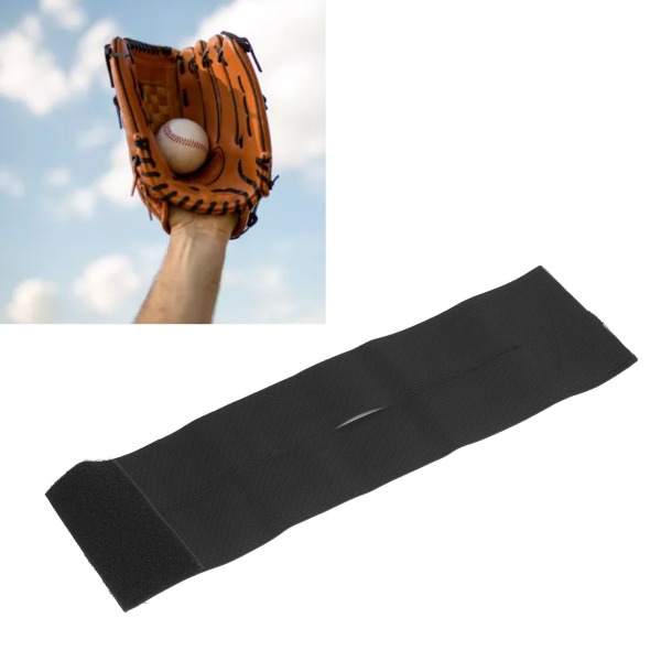 Baseball-hansikashihna elastinen kireyskiinnitys Softball-hansikas muotoiluhihna baseball-softball-mustaan Black