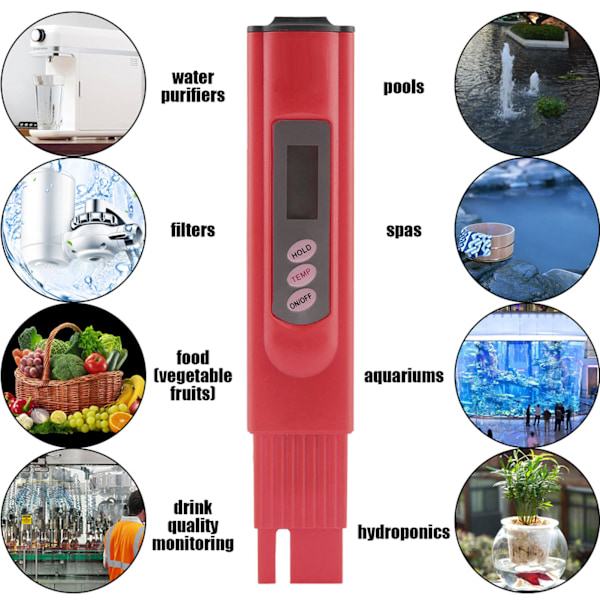 Digital LCD TDS Vandkvalitetsmåler til Akvarier og Swimmingpools
