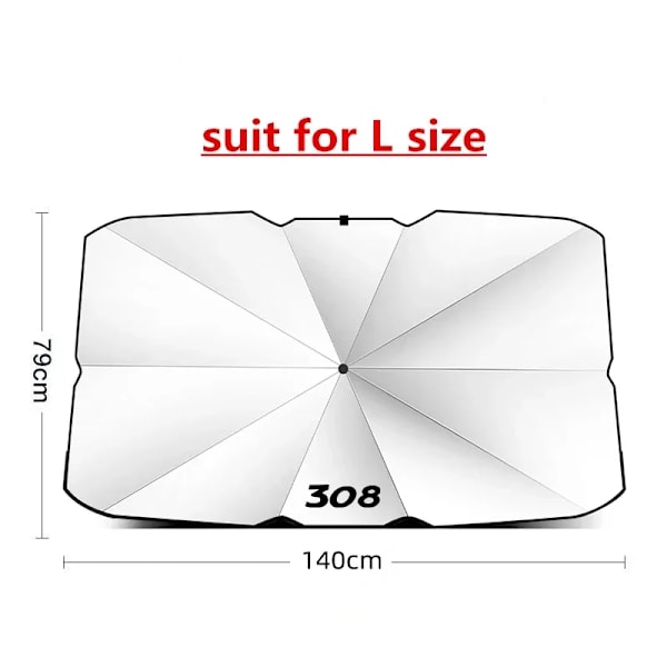 Bil Vindruta Solskydd Paraply För Peugeot 206 207 208 301 307 308 406 407 408 508 2008 3008 5008 108 607 4008 Rifter 107 306-För 308