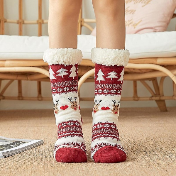 Par sokker Knehøye julesokker for sklisikre ben