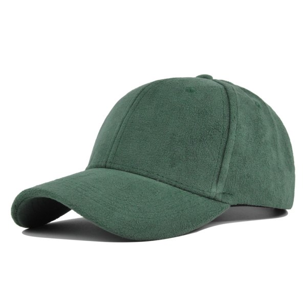 Ruskind ensfarvet baseballkasket med blød top Simple lammeulds spidskasket Udendørs sport kasket buet skygge solskygge blank hat Cl74510Green Adjustable