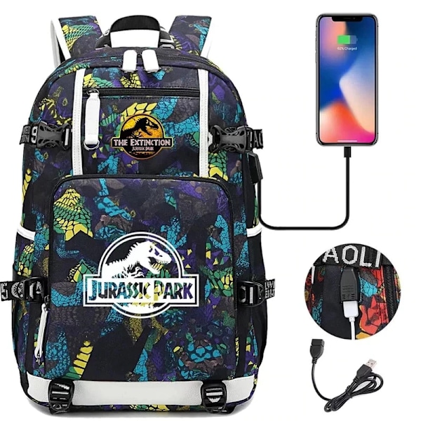 Spil Genshin Impact Keqing Rygsæk Skoletaske Rejse Notesbog Laptop Taske til Børn Studerende