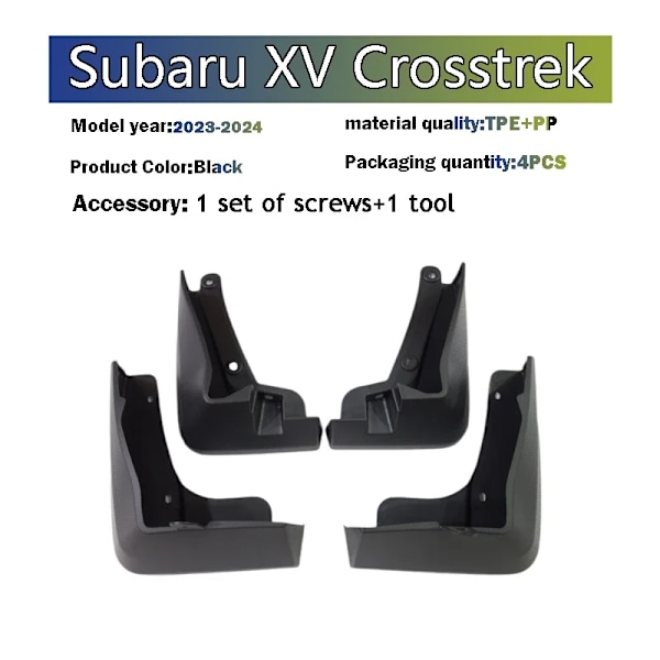 2023 2024 2025 FÖR Subaru Crosstrek XV Stänkskydd Mud Flap Stänkskärmar Bil Tillbehör Fram Bak 4st