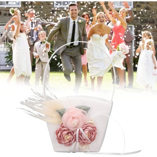 Bærbar hånd bryllup blomsterkurv, fotografi rekvisitter tilbehør bryllupsfest dekorasjon