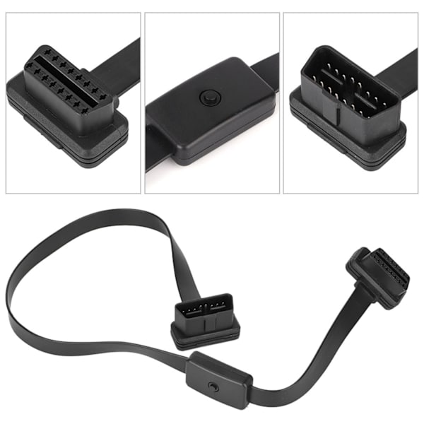 16-polet Han til Hun OBD2 Forlængerkabel Adapter med Tænd/Sluk-kontakt