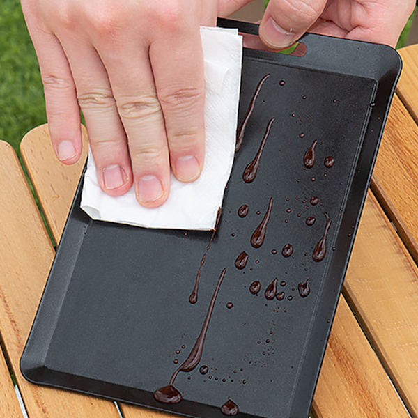 Alsidig Rektangulær Grillpande Sæt - Bærbar Husholdningstilbehør til Camping og Grill (18,9 x 12,9 x 0,7 cm, 2 Styk) 2PCS Black