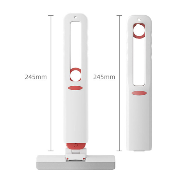 Roterende Minimopp med Sterk Absorberende Svamp: Håndfri Selvpressing Design, Ideell for Hjem og Kontorbruk – Inkluderer 2 Mopphoder S White
