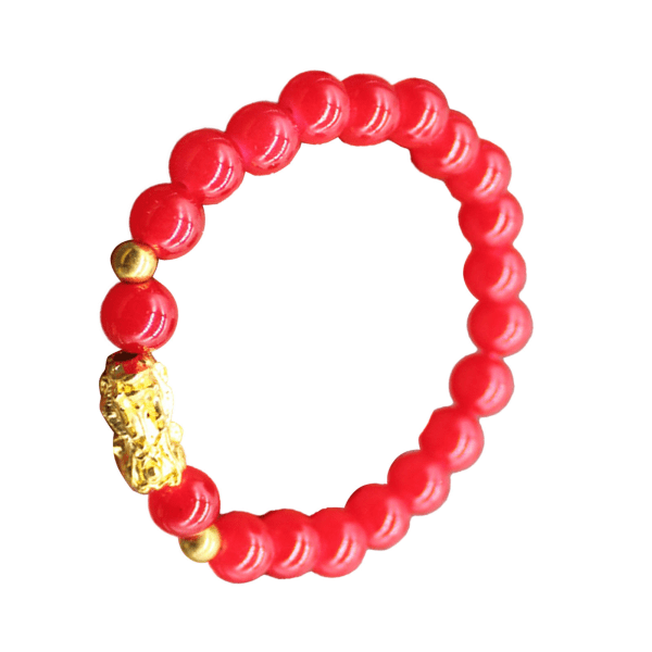 Perlearmbånd Let match Fint håndværk Stilfuldt smykkearmbånd til meditationsgave Rød Red