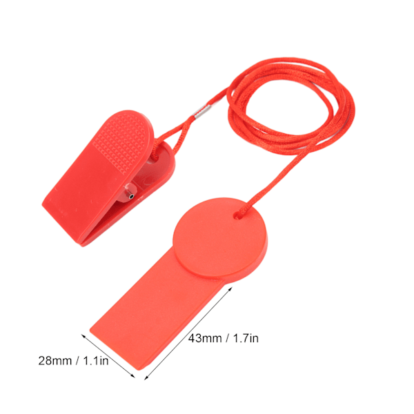 2-pak Løbebånds Sikkerhedsnøgle Udskiftning - Nødstopkontakt & Lås - Røde Rektangulære Sikkerhedsklips (28x43) 2pcs Red
