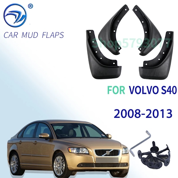 4 stk. Skvettlapper for VOLVO S40 2008 2009 2010 - 2013, Mudguards, Sprutbeskyttere, skjermbreddere, Mudguard tilbehør