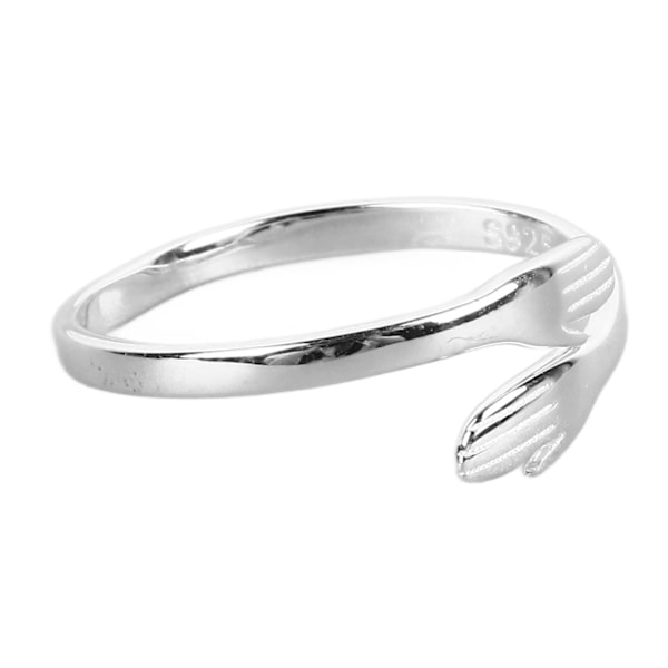 Säädettävät S925 Sterling Hopea Avoimet Halauksen Renkaat Pareille - Halauksen Rakkautta Tällä Viehättävällä Korulla