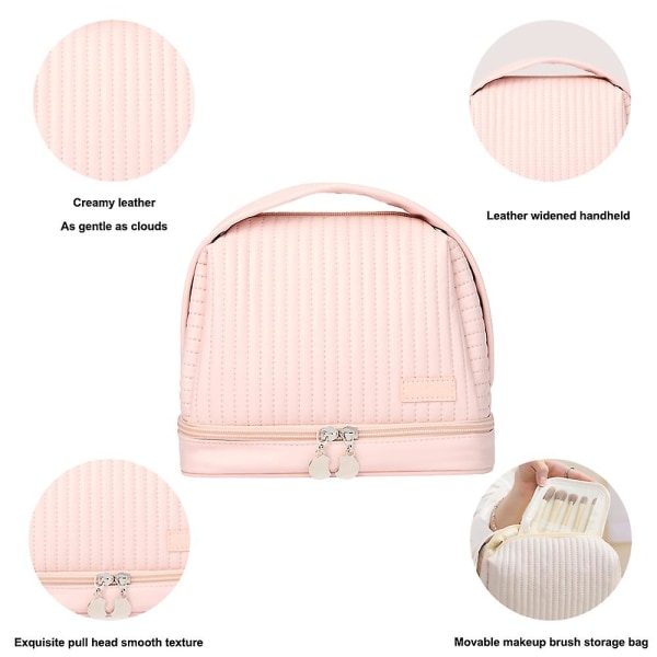 Torr-våt tvättpåse Pu Cosmetic Storage Bag Cosmetic Bag pink