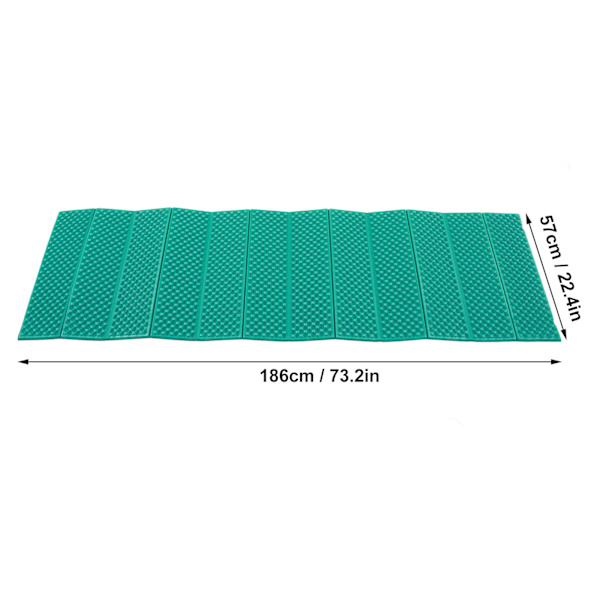 Taitettava Paksuuntunut Vaahtomuovin Kaksoismuna-alusta Ulkokäyttöön Leirintään - 186x57CM Tummanvihreä Green